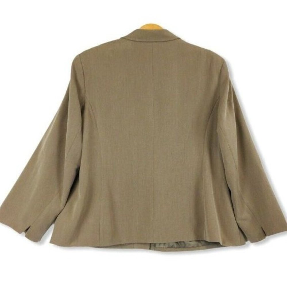 Signature By Larry Levine Suit Jacket Blazer Khaki Beige Long Sleeve Plus 24 W - Picture 4 of 7